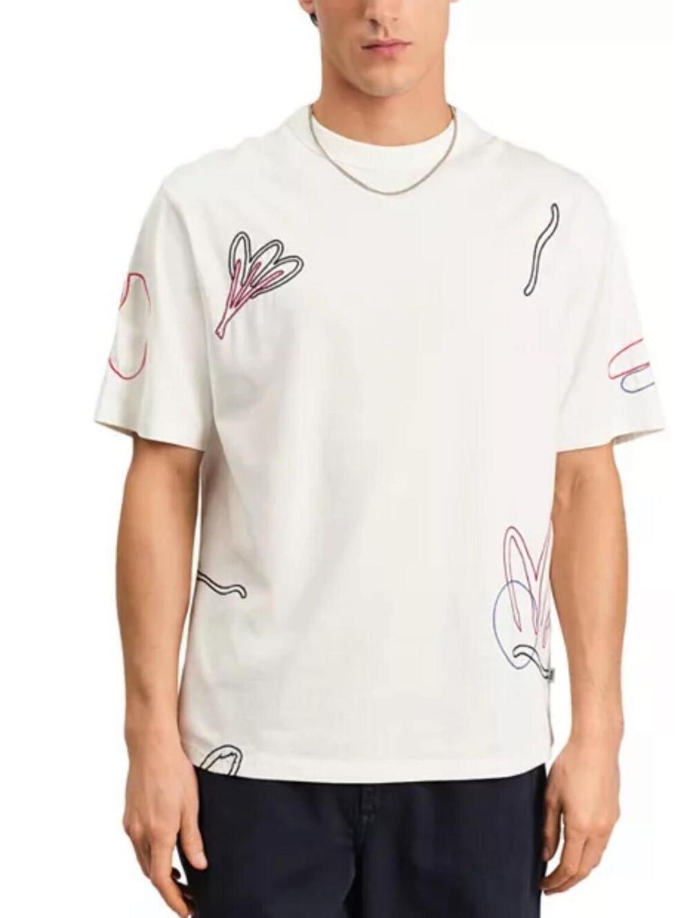 Wax London Men’s Milton Short Sleeve Tee Ecru Size M $90